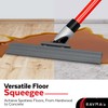 Silicone Floor Squeegee with 55-Inch Long Handle, 12-Inch Single Cast