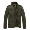 WenVen Men's Military Casual Cotton Jacket Outwear (Army Green, X-Large)