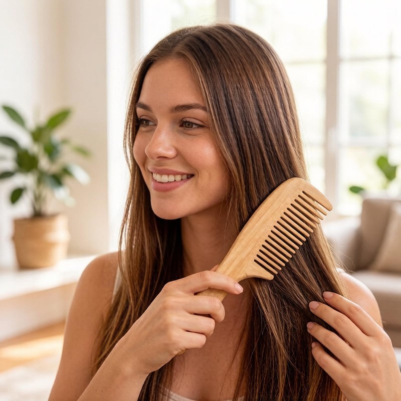 3PCS Brown Wooden Combs Set