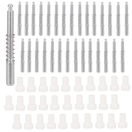 Tinoaly 30 Stück Fliegengitter Kolbenriegel mit Kappen, 5/32 Zoll x 1-1/2 Zoll Aluminium Fliegengitter Haltestifte Ersatzclips zur Sicherung von Fenstern (Silber)