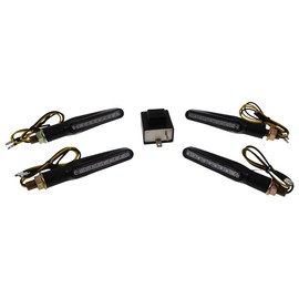 2EXTREME LED running light indicator set with E-approval, universal fit, 112 mm, 20 mm width, M10 thread and 1-100 W 2-pin indicator relay for motorcycle, scooter, moped, quad and other two-wheelers