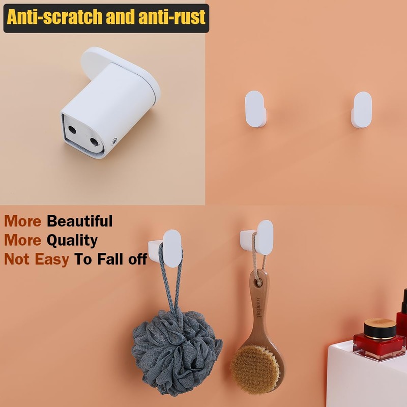 RANDOM White Towel Hooks for Bathrooms Wall Mount Shower Hooks