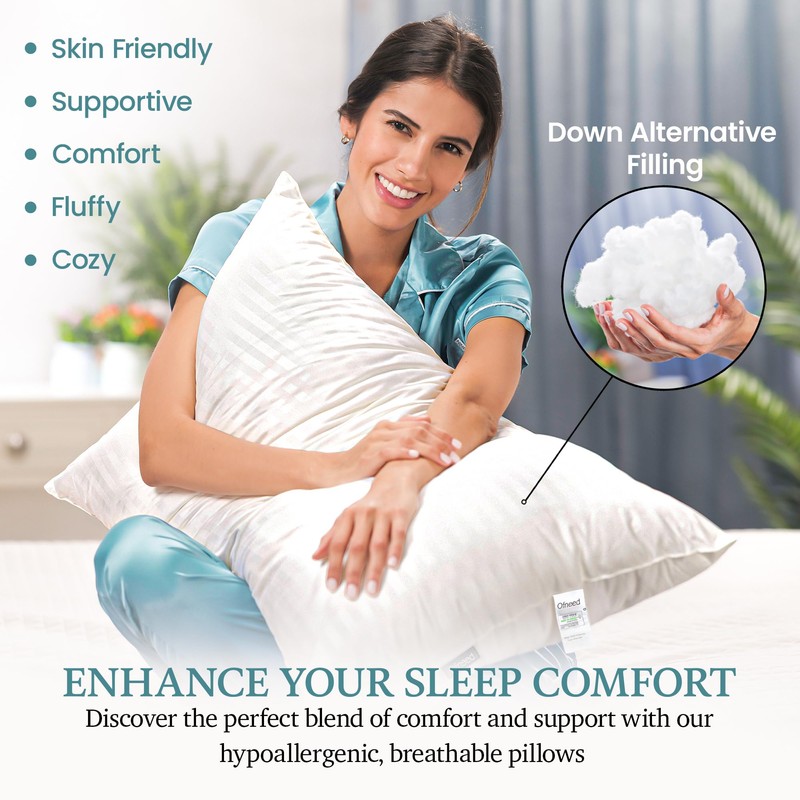 OFNEED King Size Pillows Set of 2 Down Alternative –