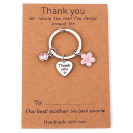 Mother In Law Gifts Cute Pink Keychain Best Future Mother In Law Gift from Daughter Unique Birthday Mothers Day Christmas Gifts for Women Boyfriends Mom