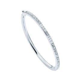 Ted Baker Claudia Narrow Crystal Hinged Bangle Bracelet for Women (Silver/Crystal)