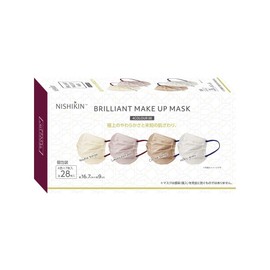 NISHIKIN BRILLIANT MAKE UP MASK プリーツ型バイカラー00 個包装(4色×7枚)28枚×3箱 三個セット