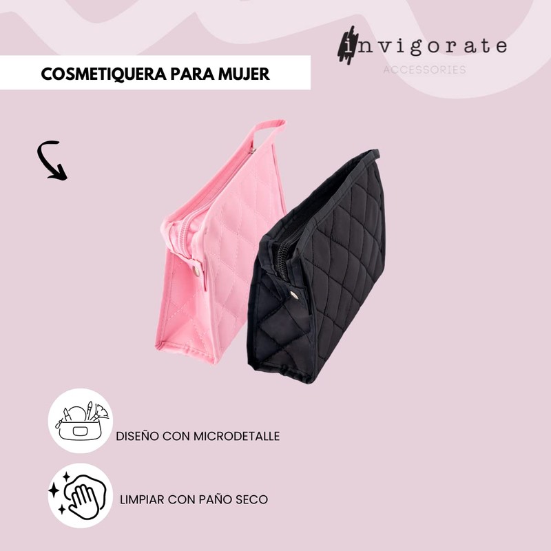 INVIGORATE Cosmetiquera Neceser, Bolsa de Viaje para Maquillaje, Básica Super
