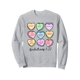 Women Christian Valentine Galatians Conversation Hearts Sweatshirt