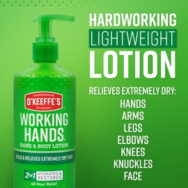 O'Keeffe's O'Keeffe's Working Hands Hand and Body Lotion, 12oz Pump (Pack of 1) - Heals and Relieves Extremely Dry Skin