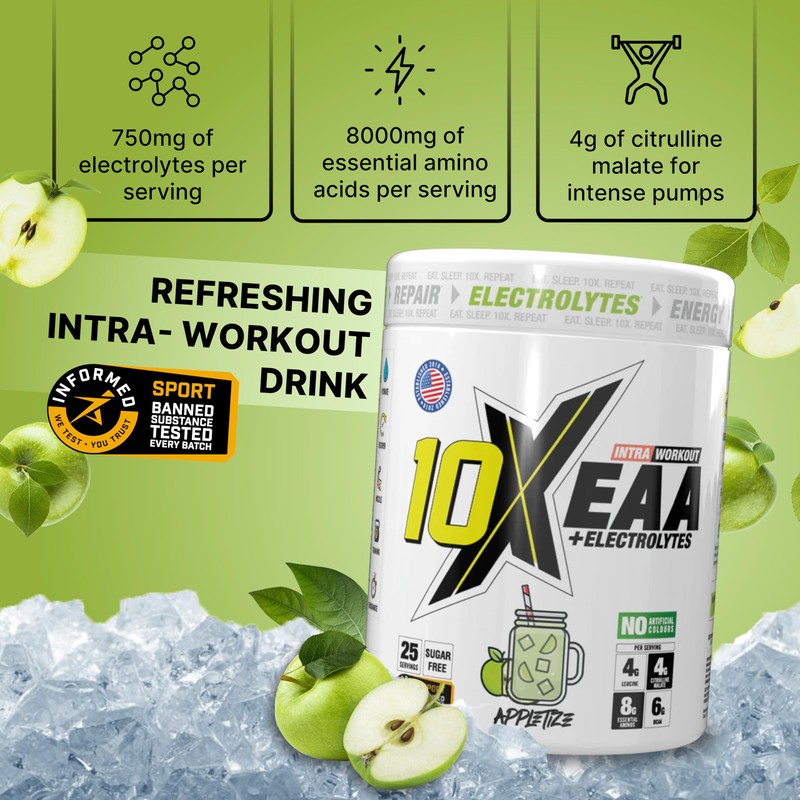 10X Athletic EAA Essential Amino Acids - Appletize, Muscle Recovery