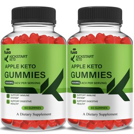 Fusa (2 Pack) Kickstart Gummies Keto + ACV Gummy Formula, Kickstart 1000MG Apple Cider Vinegar Vitamin B12 B6 Folic Acid Overall Health Support Supplement, Kickstart Advanced Formula (180 Gummies)