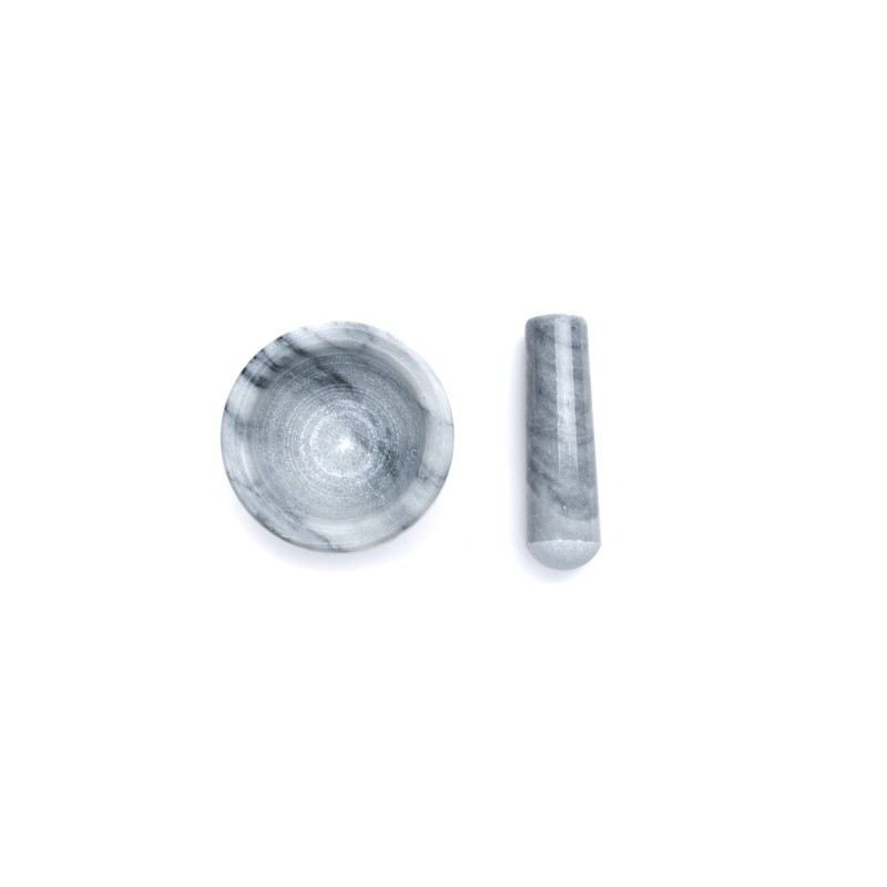 Fox Run Small Marble Mortar and Pestle Set, White, 3.5"