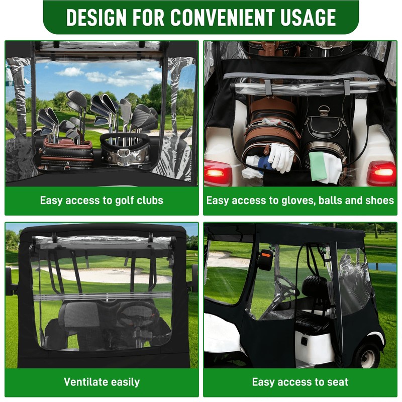 Cartalia Golf Cart Driving Enclosure 2 Passenger for EZGO TXT/RXV,
