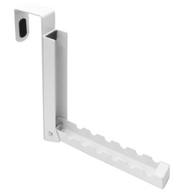 Uenhoy Foldable Over The Door Hanger Hooks for Clothes, Collapsible Folding Over The Door Drying Rack for Laundry Dorm Bedroom, Portable Clothing Coat Rack Overdoor Hanger, White