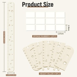 Wooden Growth Chart for Kids,Height Chart for Boy Girls,Measuring Board for Kids Height,for Child's Room,Nursery Decor Decoration Wall Art (Hollow Sun)