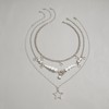 3Pcs Y2k Layered Star Pearl Necklace Sets for Women Teen