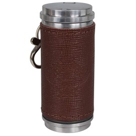 Orobianco Portable Ashtray with Lid, Pocket, Genuine Leather, Portable Ashtray ORL-22, Brown (Saffiano Leather)