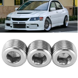 Pack of 3 1/2 Inch NPT Pipe Plugs Stainless Steel Male Thread Fitting Hexagonal Thread Connection Car Accessories