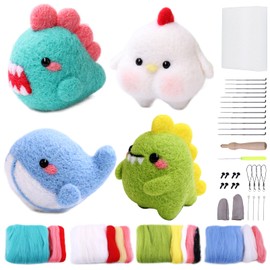 RMTIME Needle Felt Starter Kit, Complete Needle Felt Tool, Needle Felt Kit with Felt Needle, Instructions, Felt Foam Mat and Other Tools, Beginners for Adults DIY Craft