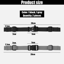 AZWOOD Adjustable Backpack Chest Strap, 2 Pair Non-Slip Chest Belts with Quick Release Hiking All-Purpose Webbing Nylon with Buckle - Backpack Sternum Straps for Travel Climbing School Bag School Bag