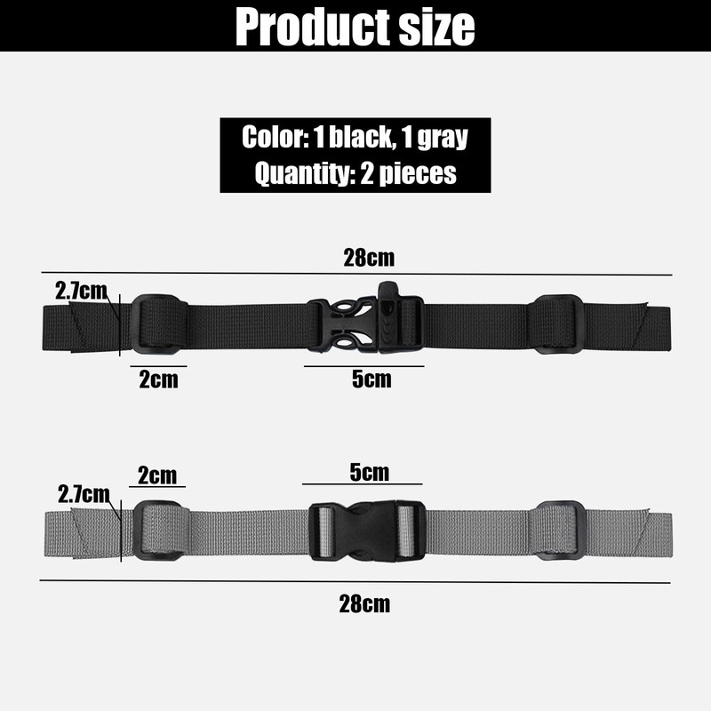 AZWOOD Adjustable Backpack Chest Strap, 2 Pair Non-Slip Chest Belts