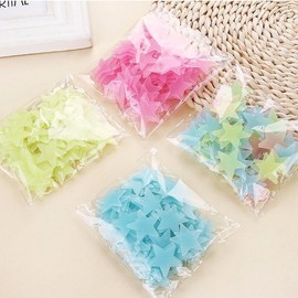 Glow-in-the-Dark Star Wall Stickers - Kids Decals for Baby Room Home Decor (Fluorescent) Glow Star Pink GD00233 100ea