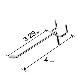 KINOMI 31 Pieces 4 Inch Silver Pegboard Hooks Heavy Duty Pegs Pegboard Accessories for 1/4 in and 1/8 in Peg Boards in Garages, Tool Sheds, Basements etc