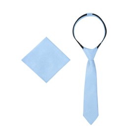 S.H. Churchill & Co. Corbatas para niños – Corbata y bolsillo cuadrado – Corbata tejida preatada para niños, uniforme escolar boda, Azul/claro, 14 inches (Ages 5-10)