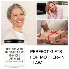 Mom in Law Gifts, Mother-in-Law Funny Birthday Candle Gift for Mom - Christmas Mothers Day Future Mom in Law Wedding Presents Ideas Unique Lavender Candle