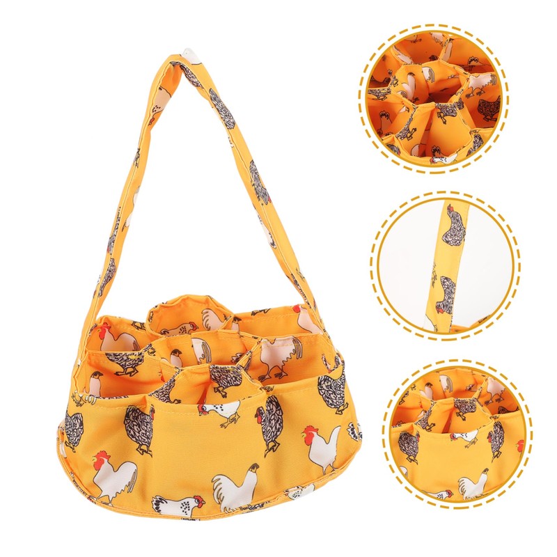BIUDECO Canvas Egg Collection Basket Pouches Countertop Egg Holder Farmhouse