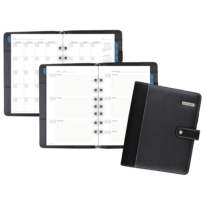 at-A-Glance Faux Leather Undated Starter Set, Tread Spine, 7-Ring, 5-1/2"