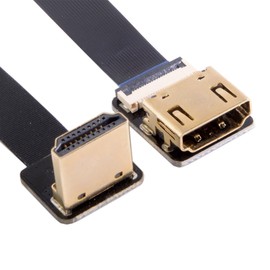 CY Cable de extensión Cable plano ultrafino en ángulo recto HDMI macho a HDMI hembra FPC 1080P para FPV HDTV, multicóptero, fotografía aérea, A4-A3 (10 cm)