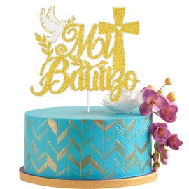 Mi Bautizo - Decoración para tarta de primera comunión - Decoración para tarta de bautizo, Dios bendiga a los niños, primer cumpleaños, baby shower, comunión