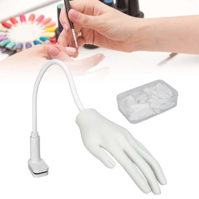 Silicone Nail Art Practice Hand Bendable Joints False Nail Tips
