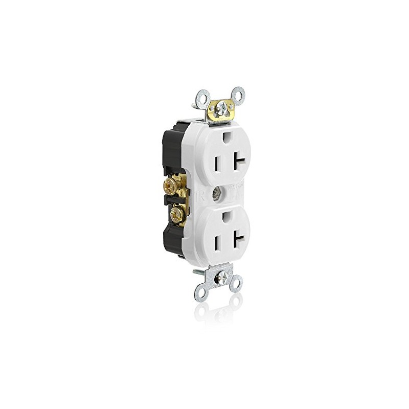 Leviton Tamper Resistant Duplex Receptacle, 20-Amp, 125-Volt, Side Wired, Commercial