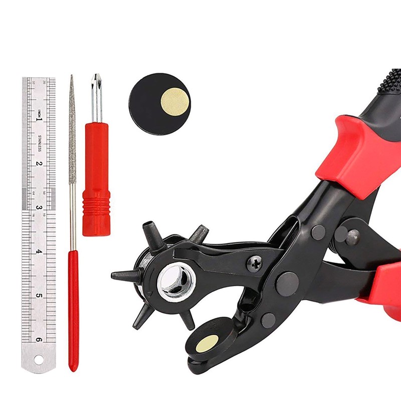Manual Belt Punch Pliers Round Hole Multifunctional Revolving Hand Punch