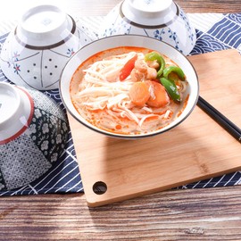 7.5 Inch Asian Ramen Bowls Japanese Noodle Bowls for Ramen Cereal Soup Pho Udon Noodles Deep Noodle Serving Bowls Set of 4