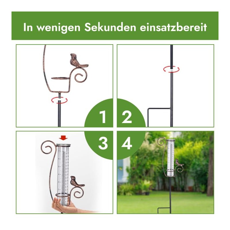 DAAS24 Rain Gauge - Rain Gauge for Garden - Frost-proof