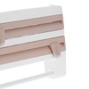 Plastic Wrap Storage Rack Cling Film Dispenser Cutter Paper Towel
