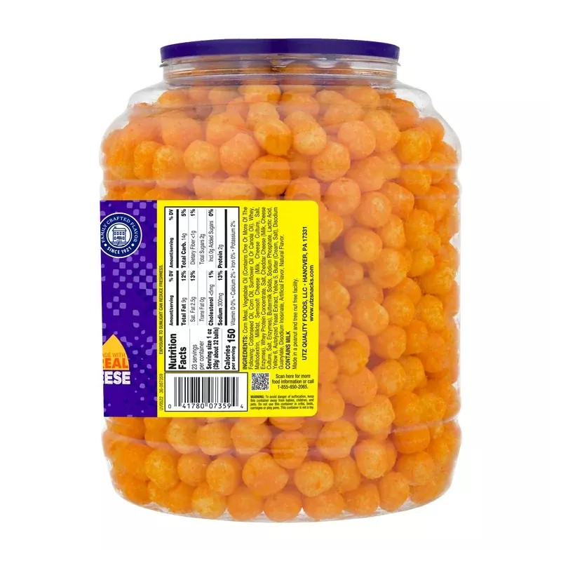 Utz Cheeseball Barrel (28 oz.)