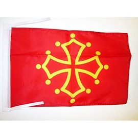 French Province of Languedoc Flag 18'' x 12'' cords - France province SMALL flags 30 x 45cm - Banner 18x12 in - AZ FLAG