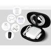 LYYF Headphone Case,Clamshell Style Black PU Leather Earphone Earbuds Case/portable