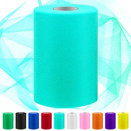 Keadic 100 Yards 6 Inches Light Blue Tulle Fabric Roll, 300 feet Fabric Spool Organza Ribbon for Craft Supplies Christmas Birthday Party Wedding Decorations (Light Blue)