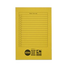 RHINO Stationery A5 Reading Record Book for Children | 40 Pages | Record Template Ruling | Educational Standard Smooth White Paper, SDRR5-6