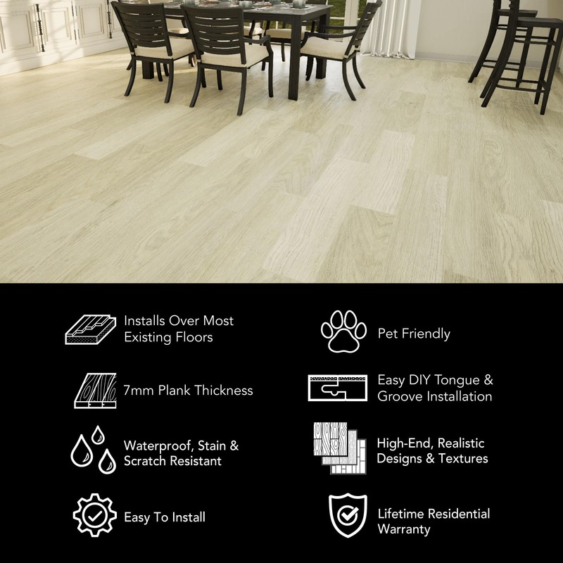 Allure 9" x 48" x 7mm, 12mil Luxury Vinyl Plank