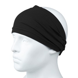 Men's Headband, Headband, Sports, Hair Turban, Bandana, Wide, Hair Closure, Washing, Running, Baseball, Football, Men, Women, Black