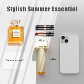 Handheld Portable Turbo Fan, 85000RPM Super High-speed Fan with 4-speed, 4000mAh, USB-C Rechargeable Personal Battery Operated, Mini Small Pocket Design for Travel/Outdoor/Vacation/Concert/Gift, Beige