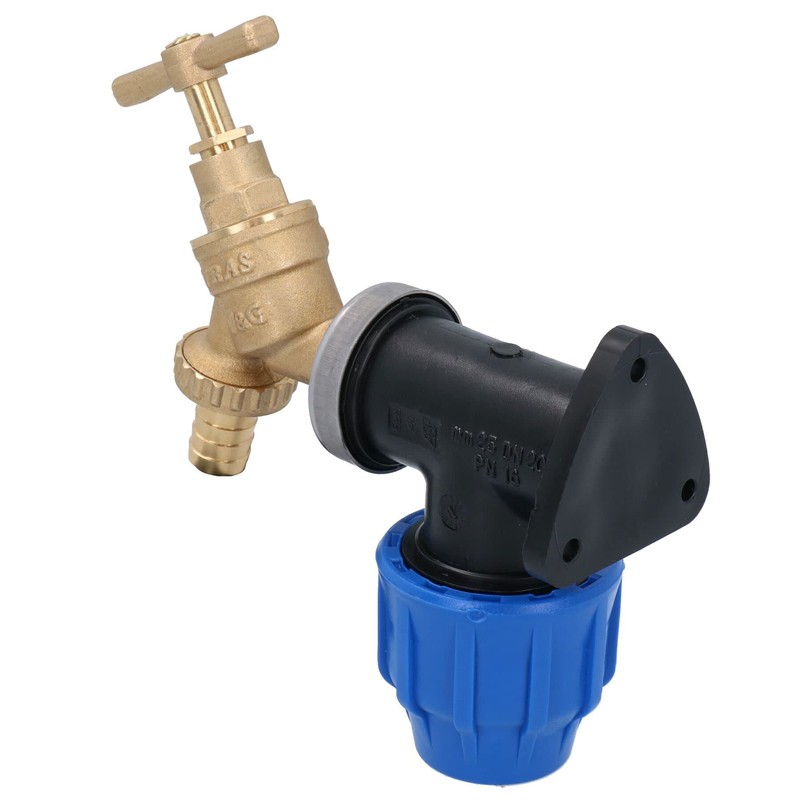 1/2" Hose Barb Tail Bib Tap Outdoor Water Wall Plate