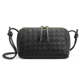 Kattee Crossbody Bags for Women Trendy Small Woven Handbags Soft Shoulder Purses Travel Top Grain Leather