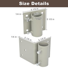 tonchean 4 Pack Stationary Dock Side Leg Pipe Holder Brackets, Heavy Duty Galvanized Floating Dock Hardware Boat Dock Accessories, Sleeve for Dock Pole Post, 7/16" Hole for 3/8" Carriage Bolt